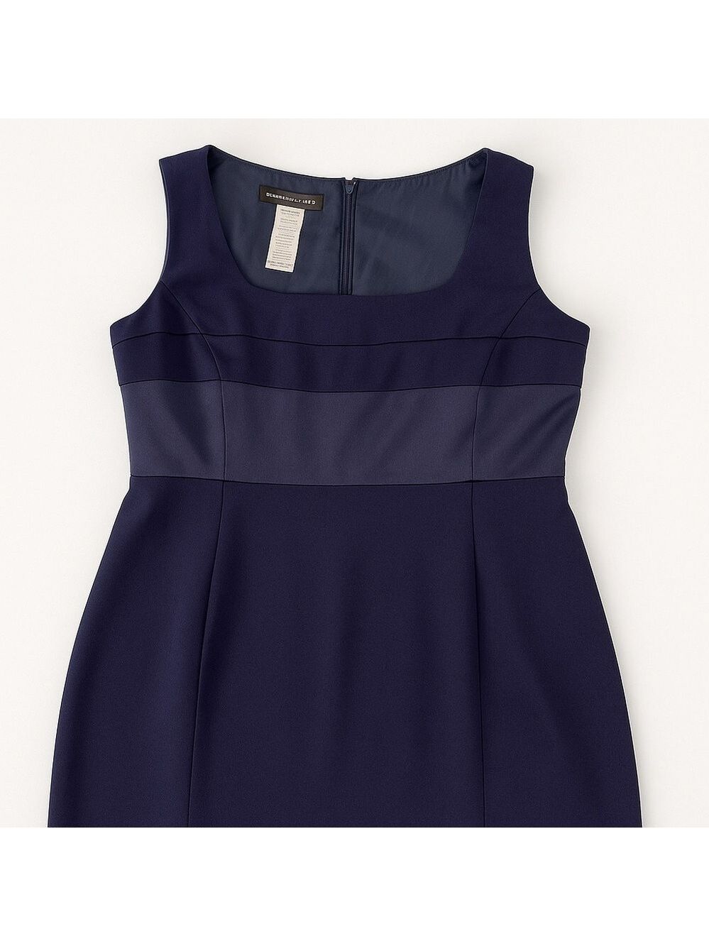 Jones New York Evening Navy Maxi Dress Size 10 Satin Band Classic Elegant - Picture 3 of 16